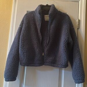 NWOT Hollister Faux Fur jacket slate blue size S